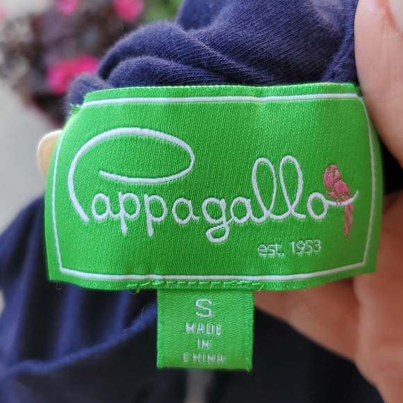 Pappagallo Navy Blue and White Embroidered Top - Picture 4 of 5